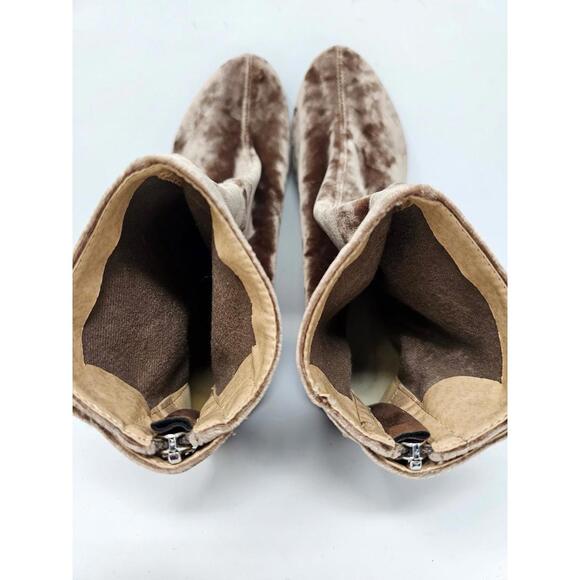 Public Desire‎ Heeled Velvet Boots Sz 7 - Picture 7 of 8